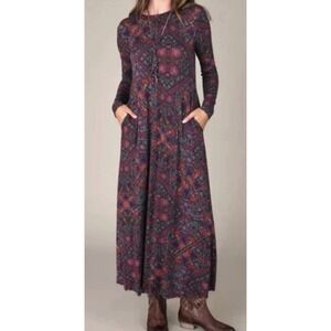 Natural Life Maxi Dress Medium M Stevie Buttersoft Mandala Boho Floral